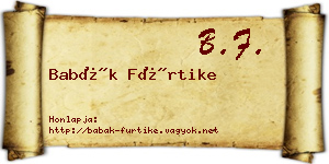 Babák Fürtike névjegykártya